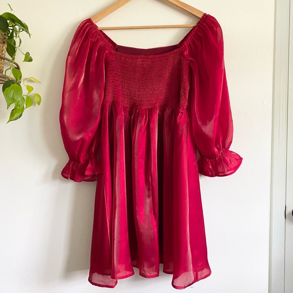 Entro Red Mini Dress - Picture 4 of 6